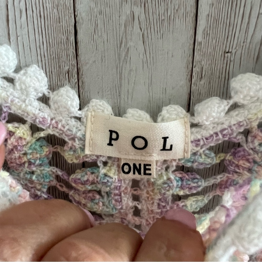 POL Crochet Rainbow Pastel Mini Dress - Picture 4 of 5